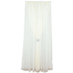 Ivory Chiffon Polyester Event Curtain Drapes, Dual Layer Divider Backdrop Curtain Panels with Rod Pockets - 10ftx10ft - Bell Racket Store