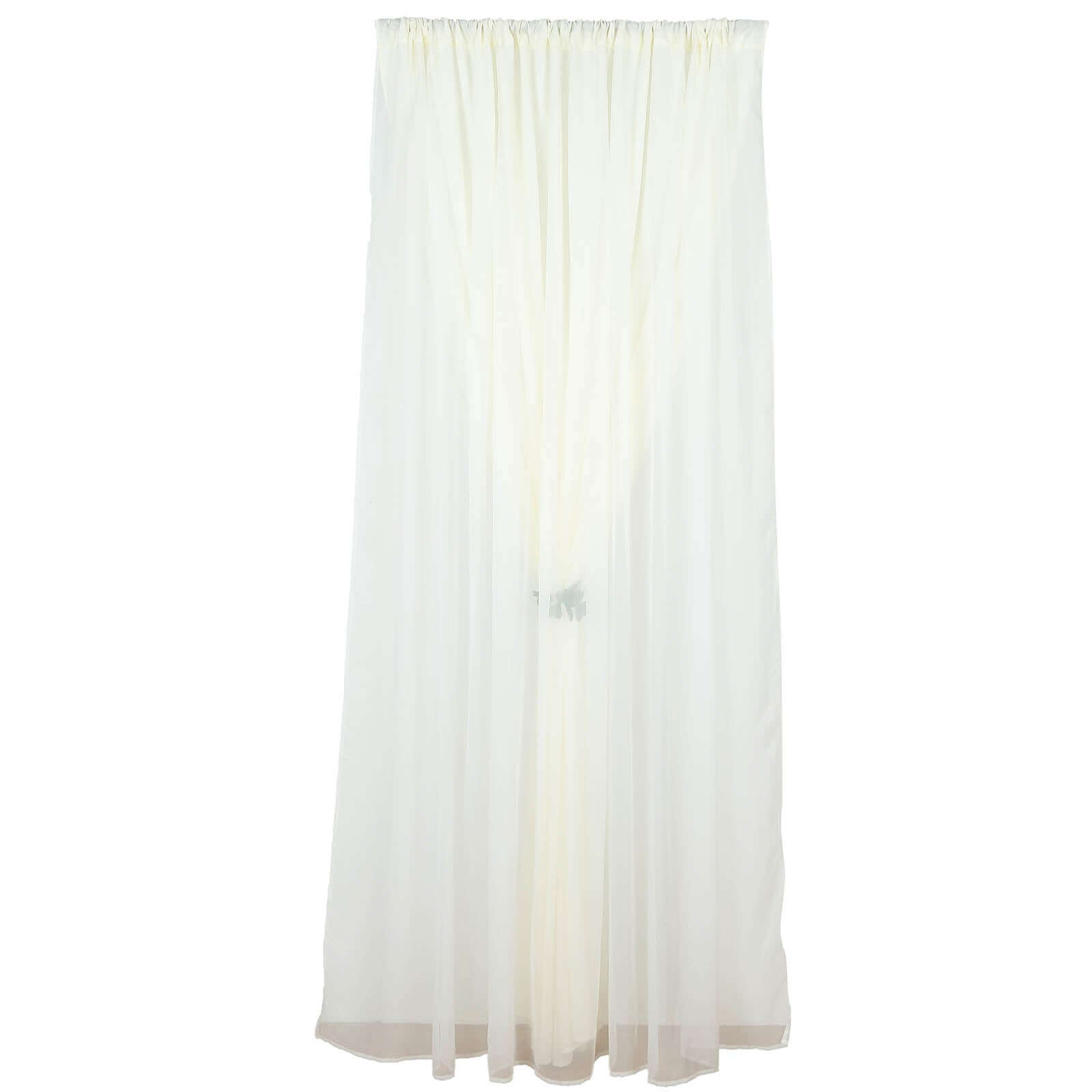 Ivory Chiffon Polyester Event Curtain Drapes, Dual Layer Divider Backdrop Curtain Panels with Rod Pockets - 10ftx10ft - Bell Racket Store