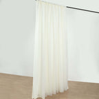 Ivory Chiffon Polyester Event Curtain Drapes, Dual Layer Divider Backdrop Curtain Panels with Rod Pockets - 10ftx10ft - Bell Racket Store