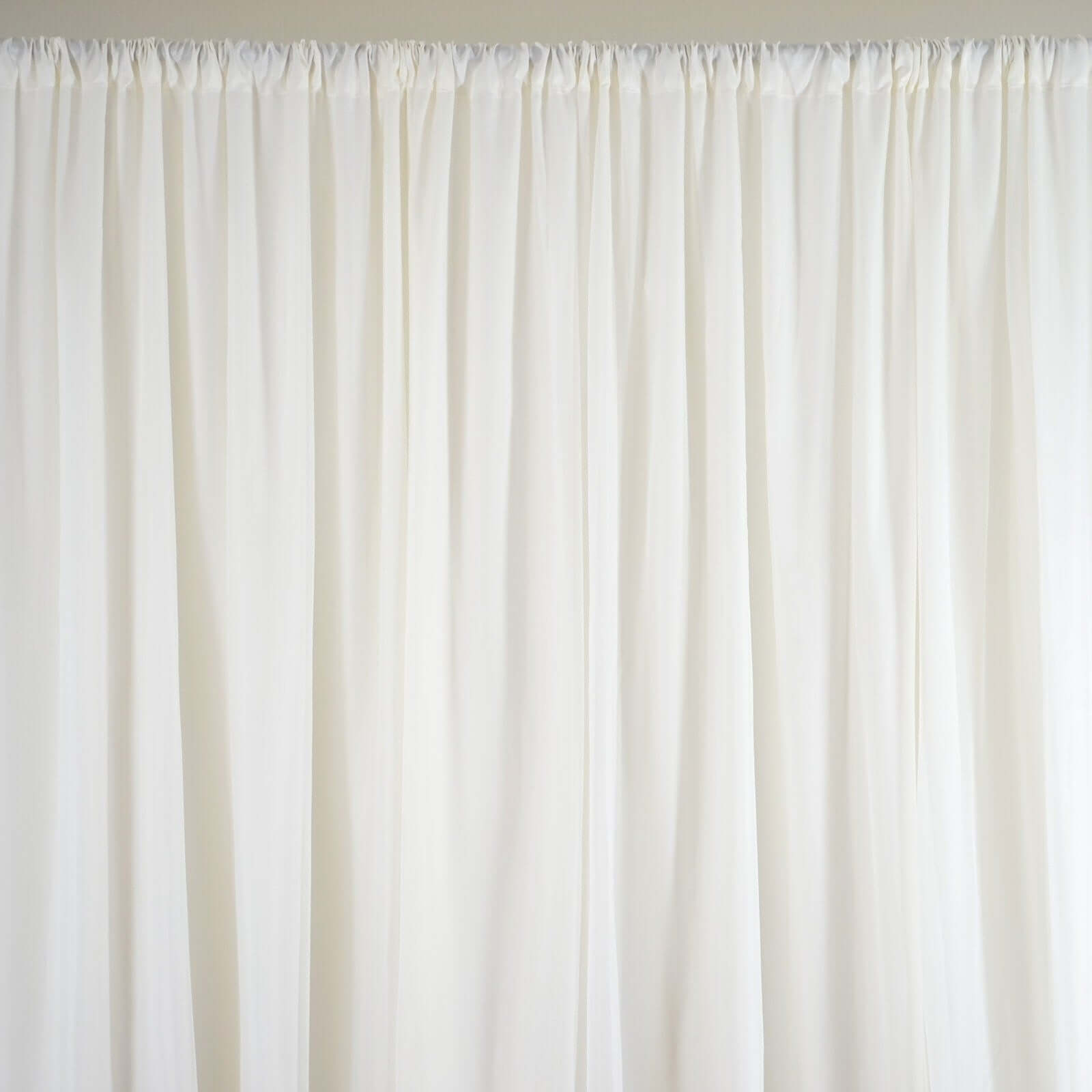 Ivory Chiffon Polyester Event Curtain Drapes, Dual Layer Divider Backdrop Event Panels with Rod Pockets - 20ftx10ft - NestOCart