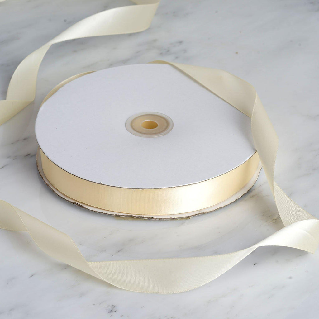 100 Yards 7/8" Ivory Single Face Decorative Satin Ribbon