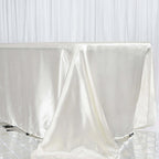 Satin Rectangular 90"x156" Tablecloth Ivory - Seamless Table Cover