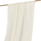 Ivory Scuba Polyester Event Curtain Drapes, Durable Flame Resistant Backdrop Event Panel Wrinkle Free with Rod Pockets - 5ftx14ft - Bell Racket Store