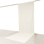 Ivory Scuba Polyester Event Curtain Drapes, Durable Flame Resistant Backdrop Event Panel Wrinkle Free with Rod Pockets - 5ftx14ft - Bell Racket Store