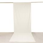 Ivory Scuba Polyester Event Curtain Drapes, Durable Flame Resistant Backdrop Event Panel Wrinkle Free with Rod Pockets - 5ftx14ft - Bell Racket Store