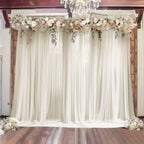 Ivory Sheer Backdrop Drape â€“ 5ft x 14ft Wedding Arch & Ceiling Decor Panel, Wrinkle Free with Soft Shimmer - Bell Racket Store