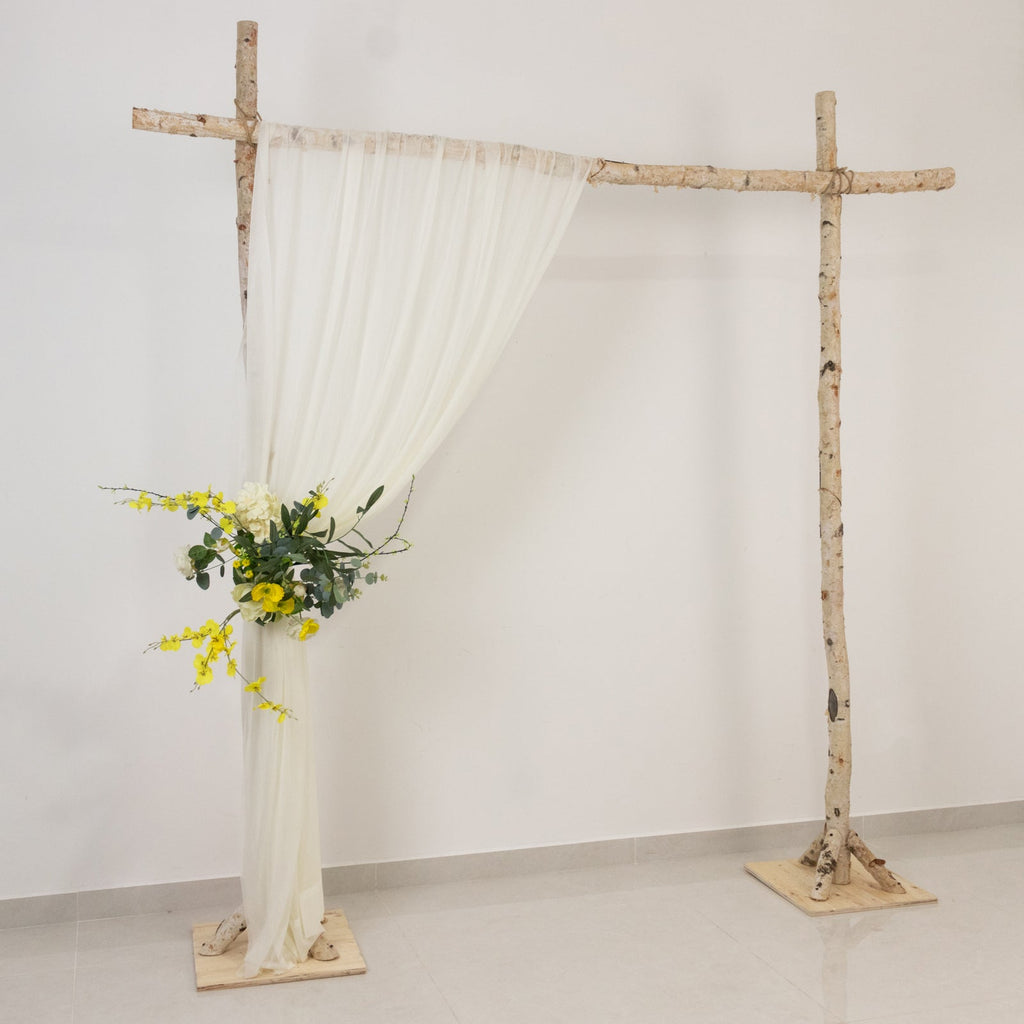 Ivory Sheer Backdrop Drape â€“ 5ft x 14ft Wedding Arch & Ceiling Decor Panel, Wrinkle Free with Soft Shimmer - Bell Racket Store