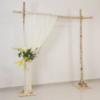 Ivory Sheer Backdrop Drape â€“ 5ft x 14ft Wedding Arch & Ceiling Decor Panel, Wrinkle Free with Soft Shimmer - Bell Racket Store