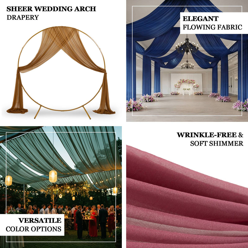 Ivory Sheer Backdrop Drape â€“ 5ftx32ft Wedding Arch & Ceiling Decor Panel, Wrinkle Free with Soft Shimmer - Bell Racket Store