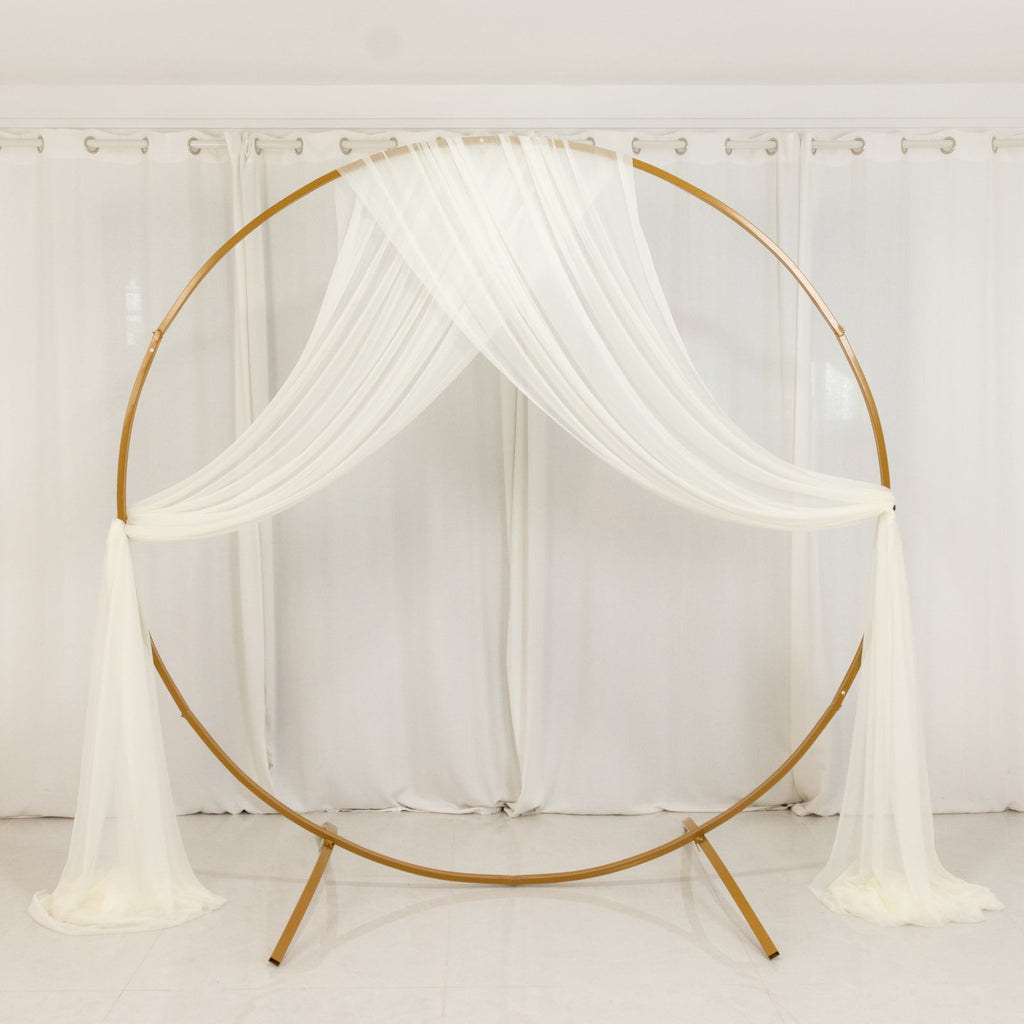 Ivory Sheer Backdrop Drape â€“ 5ftx32ft Wedding Arch & Ceiling Decor Panel, Wrinkle Free with Soft Shimmer - Bell Racket Store