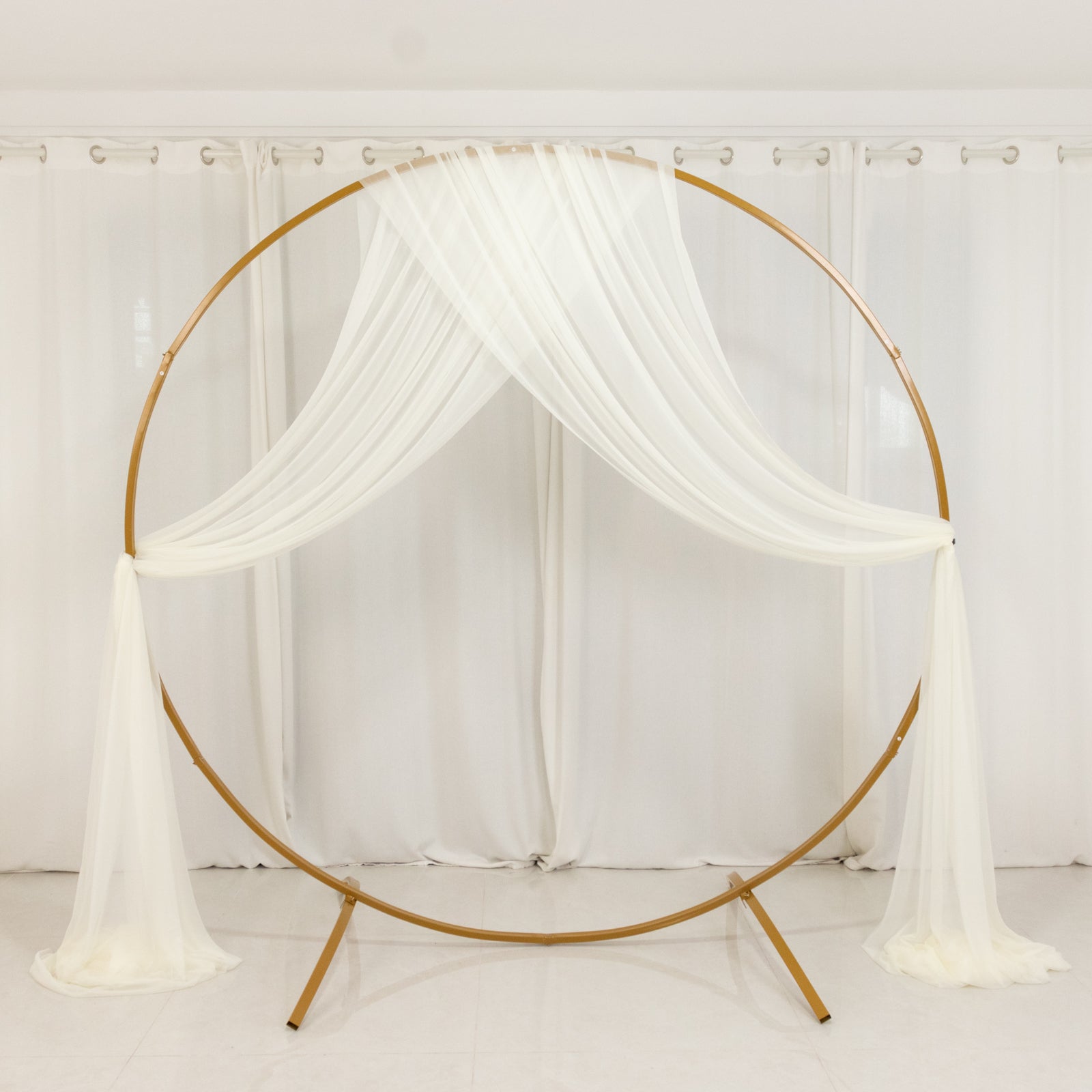 Ivory Sheer Backdrop Drape â€“ 5ftx32ft Wedding Arch & Ceiling Decor Panel, Wrinkle Free with Soft Shimmer - Bell Racket Store