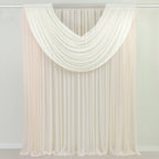 Ivory Sheer Chiffon Valance Curtain 4ft x 5ft â€“ Wedding Arch Drape with Rod Pocket, Voile Backdrop Panel - Bell Racket Store