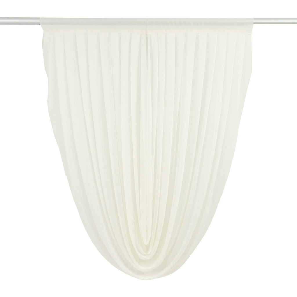 Ivory Sheer Chiffon Valance Curtain 4ft x 5ft â€“ Wedding Arch Drape with Rod Pocket, Voile Backdrop Panel - Bell Racket Store