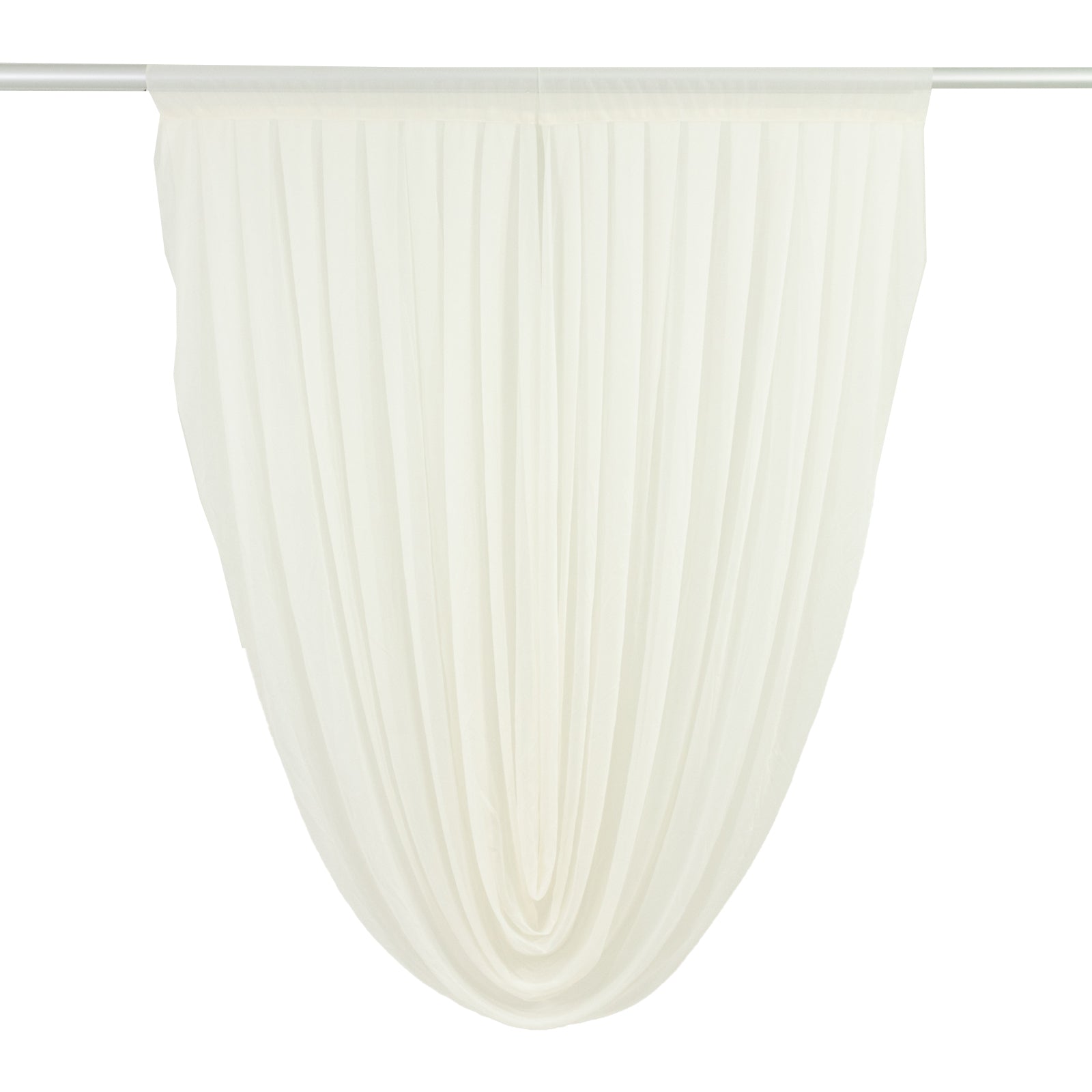 Ivory Sheer Chiffon Valance Curtain 4ft x 5ft â€“ Wedding Arch Drape with Rod Pocket, Voile Backdrop Panel - Bell Racket Store