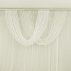 Ivory Sheer Chiffon Valance Curtain 4ft x 5ft â€“ Wedding Arch Drape with Rod Pocket, Voile Backdrop Panel - Bell Racket Store