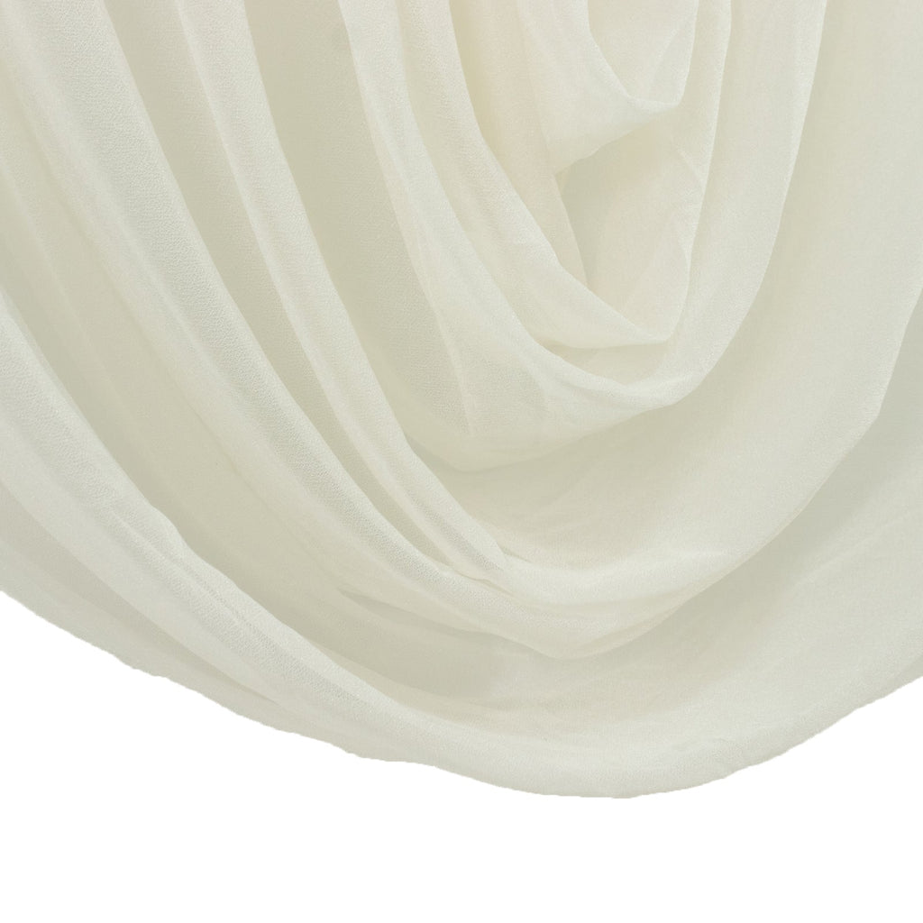 Ivory Sheer Chiffon Valance Curtain 4ft x 5ft â€“ Wedding Arch Drape with Rod Pocket, Voile Backdrop Panel - Bell Racket Store