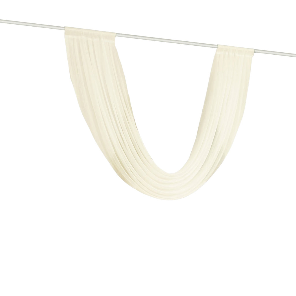 Ivory Sheer Chiffon Valance Curtain 4ft x 6ft â€“ Wedding Arch Drape with Rod Pocket, Voile Backdrop Panel - Bell Racket Store