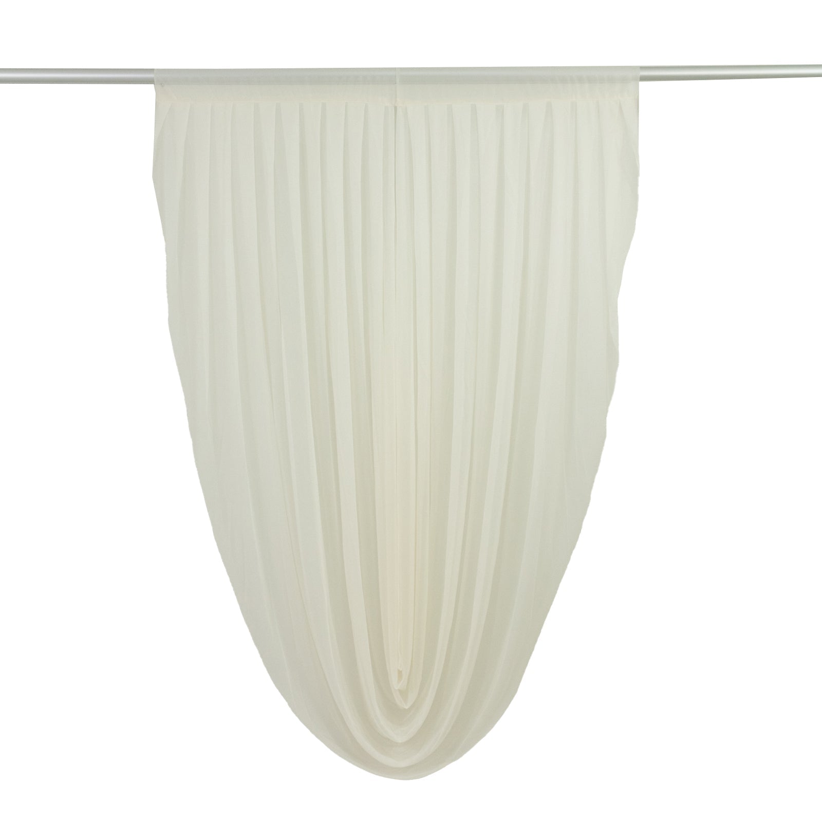 Ivory Sheer Chiffon Valance Curtain 4ft x 6ft â€“ Wedding Arch Drape with Rod Pocket, Voile Backdrop Panel - Bell Racket Store