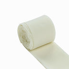 2 Pack 6yd Ivory Silk-Like Chiffon Linen Ribbon Roll For Bouquets, Wedding Invitations Gift Wrapping