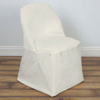 Polyester Chair Cover Ivory for Folding Chairs - Durable and Reusable Slip-On Cover