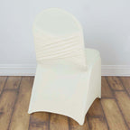 Spandex Chair Cover Madrid Style for Banquet Chairs Ivory - Stylish Stretch 180GSM Fitted Slipcover