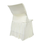 Ivory Spandex Pleated Lifetime Folding Chair Cover â€“ Stretch Slipcover with Floor - Length Skirt, Also Fits Standard Chairs - Bell Racket Store