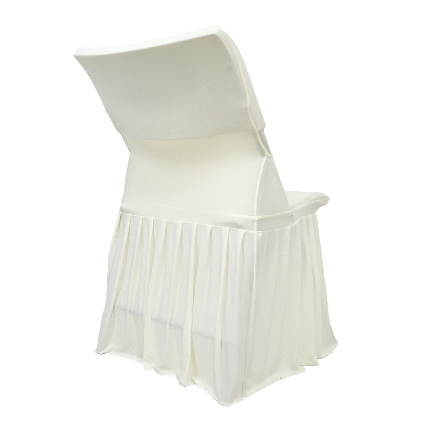 Ivory Spandex Pleated Lifetime Folding Chair Cover â€“ Stretch Slipcover with Floor - Length Skirt, Also Fits Standard Chairs - Bell Racket Store