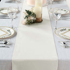 Polyester 12"x108" Table Runner Ivory - Durable & Wrinkle-Resistant Table Decor