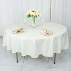 Premium Polyester 90" Round Tablecloth Ivory - Stain and Wrinkle-Resistant Design with 220GSM Thickness Table Cover