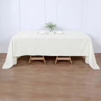 Polyester 60"x126" Rectangle Tablecloth Ivory - Wrinkle-Resistant Design Table Cover
