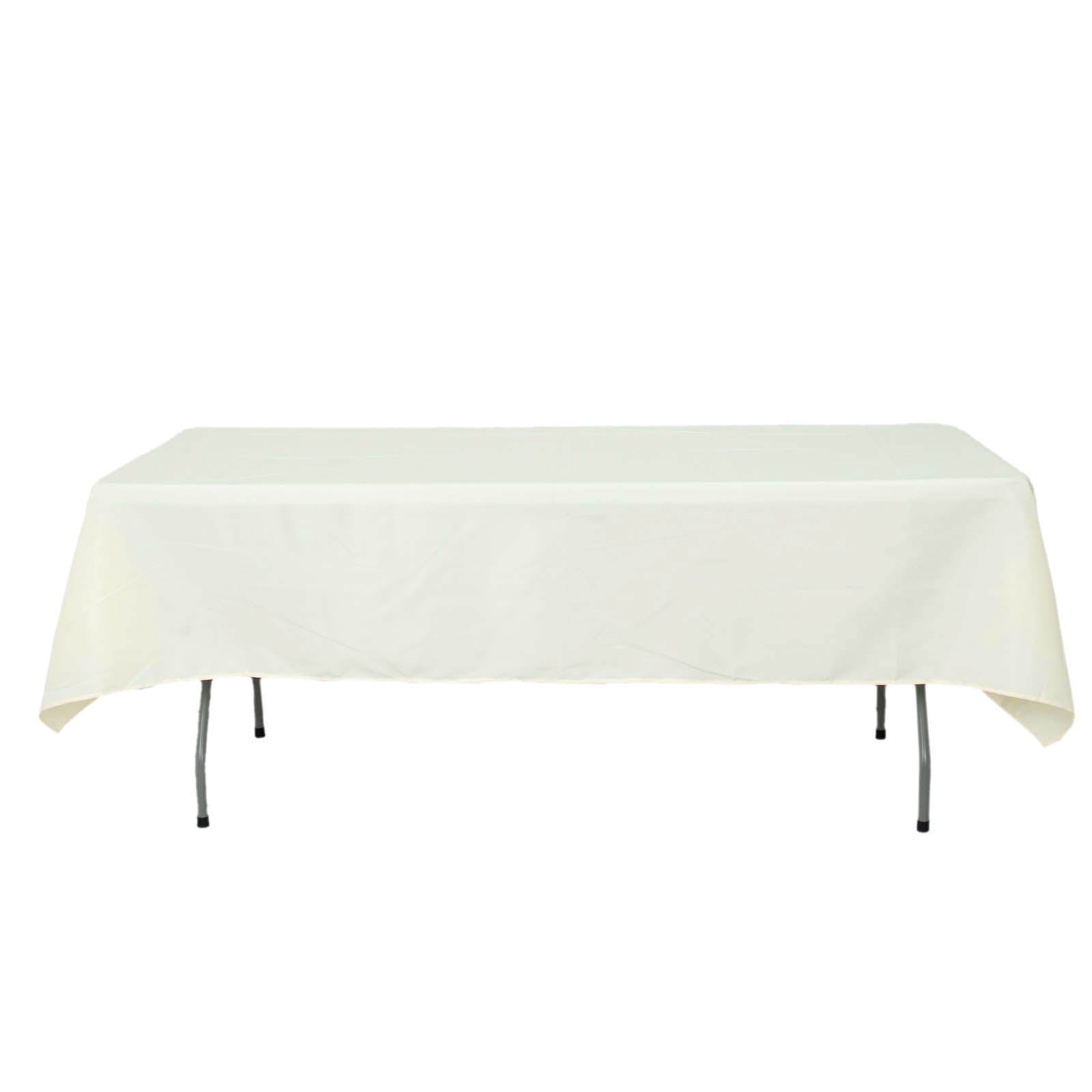 Premium Polyester 54"x96" Rectangle Tablecloth Ivory - Durable 220GSM Stain-Resistant Fabric Table Cover