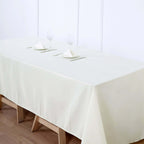 Polyester 60"x126" Rectangle Tablecloth Ivory - Wrinkle-Resistant Design Table Cover