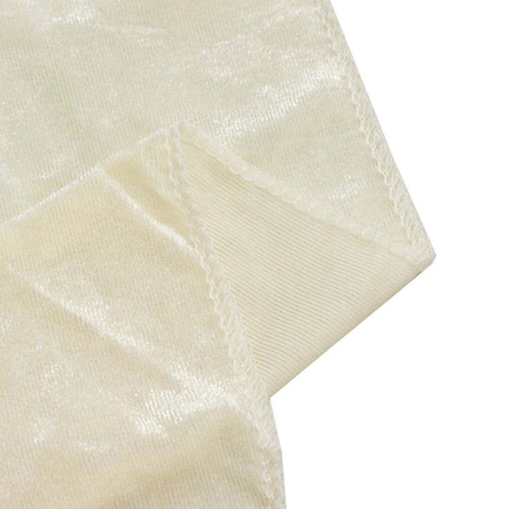 Ivory Crushed Velvet Backdrop Curtain â€“ 8ft x 8ft Event Drape with Rod Pocket, Privacy Panel for Photo Booths & Events