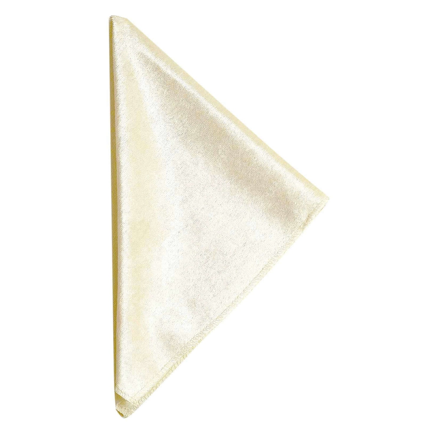5 Pack Premium Velvet 20"x20" Napkins Ivory - Soft Sheen Finish Cloth Napkins