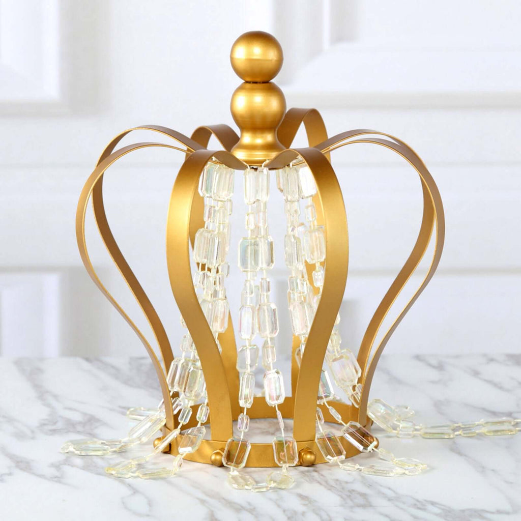 Metal Royal Crown Cake Topper Gold - Sophisticated Wedding Cake Centerpiece Decor for Themed Events 9"