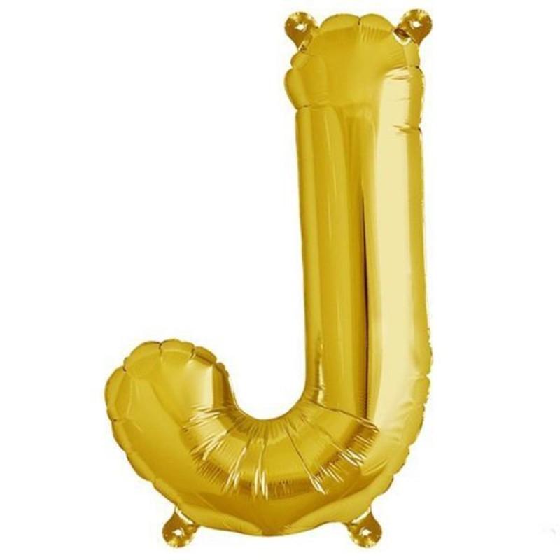 13" Matte Gold Letter and Number Balloons, Mylar Foil Balloons