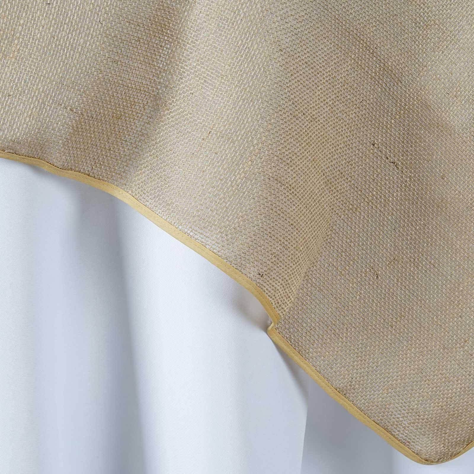 Jute Burlap 60"x60" Square Overlay Tablecloth Natural - Rustic Design for Authentic Charm - NestOCart