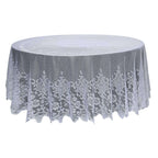 Lace 120" Round Tablecloth White - Seamless Premium Design for Upscale Celebrations