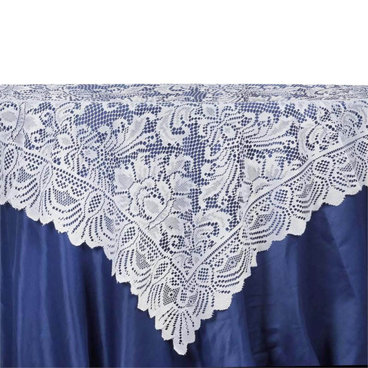 Lace 54"x54" Table Overlay Square Tablecloth White - Stylish Victorian Design Event Decor - NestOCart