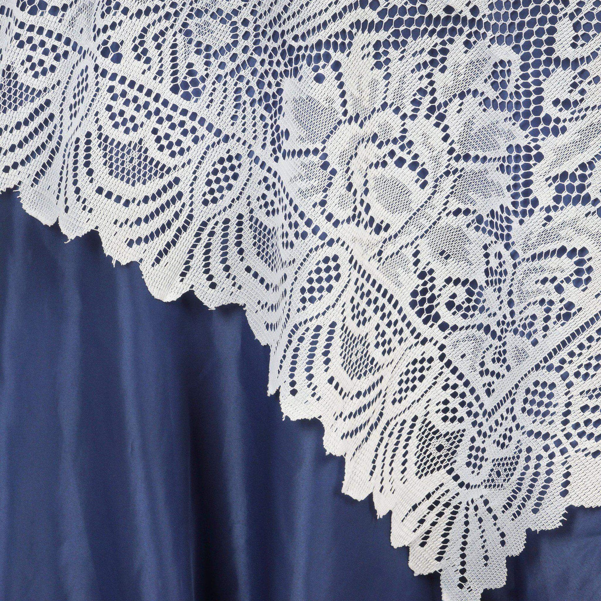 Lace 54"x54" Table Overlay Square Tablecloth White - Stylish Victorian Design Event Decor - NestOCart