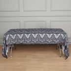 Lace 60"x120" Rectangle Tablecloth Black - Vintage Lace Design with Scalloped Frill Edges - Bell Racket Store