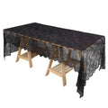 Lace 60"x120" Rectangle Tablecloth Black - Vintage Lace Design with Scalloped Frill Edges - Bell Racket Store