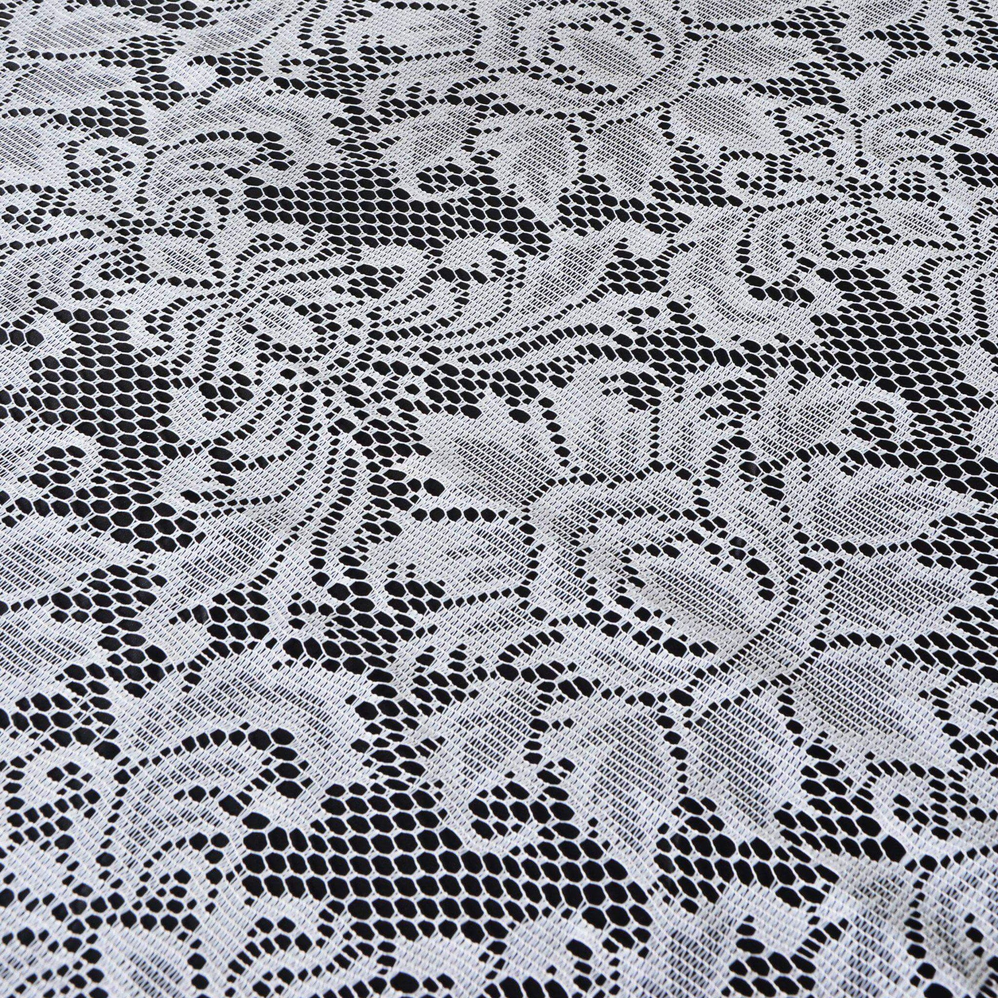 Lace 72"x72" Table Overlay Square Tablecloth White - Victorian Design Table Topper - NestOCart