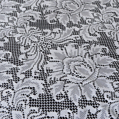 Lace 72"x72" Table Overlay Square Tablecloth White - Victorian Design Table Topper - NestOCart