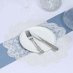 6-Pack Dining Table Mats Floral Lace Design White - Vinyl Non-Slip Surface with Vintage Appeal 15"