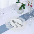 6-Pack Dining Table Mats Floral Lace Design White - Vinyl Non-Slip Surface with Vintage Appeal 15"