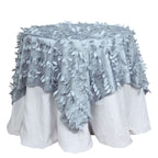 Taffeta 54"x54" Table Overlay Square Tablecloth Dusty Blue 3D Leaf Petal Table Cover