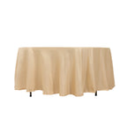 Lamour Satin 108" Round Tablecloth Beige - Durable & Silk - Like Table Cover - Bell Racket Store
