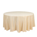 Lamour Satin 108" Round Tablecloth Beige - Durable & Silk - Like Table Cover - Bell Racket Store