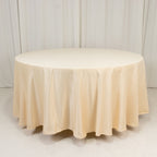 Lamour Satin 108" Round Tablecloth Beige - Durable & Silk - Like Table Cover - Bell Racket Store